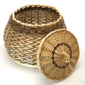 Open Weave Lidded Basket