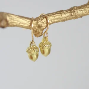 Delicate Acorn Earrings - Kaiko Studio