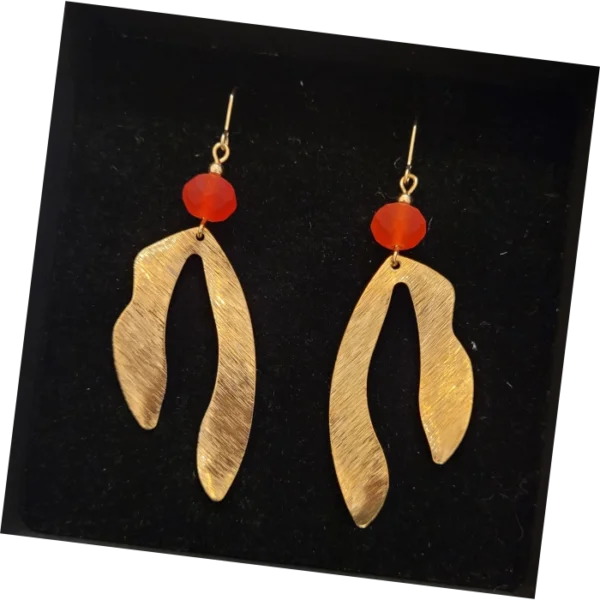 Krobo & Brass Textured Seed Earring