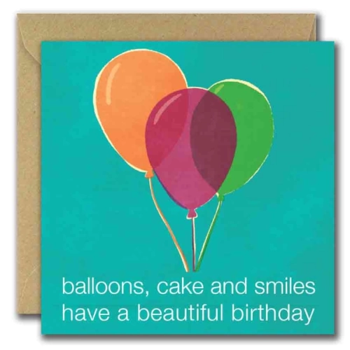 Balloons, Cake and Smiles, Have A Beautiful Birthday