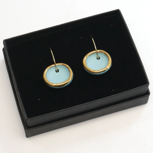 Gold Halo Earrings - Danu Ceramics