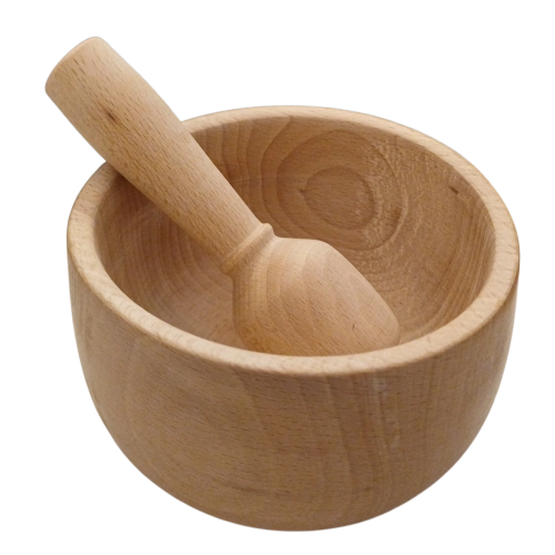 Wooden Mortar and Pestle