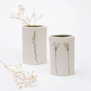 Tall Oval Porcelain Vessels - Living Ginger